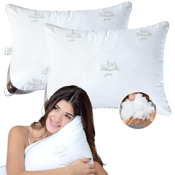 Набор подушек 2 шт SUPER SOFT CLASSIC IDEIA искусственный лебединый пух 50х70 см (8-35552) | Зображення 3