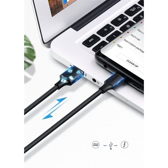 Дата кабель USB 2.0 AM to Type-C 3.0m 3.0A 18W US287 Black Ugreen (60826) | Зображення 4
