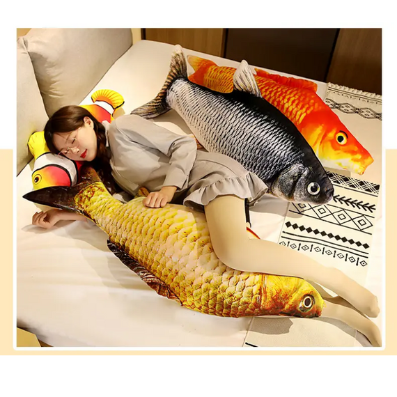 М'яка 3д іграшка подушка Риба Карась золотистий 71 см, креативна іграшка для ігор і сну | Зображення 9