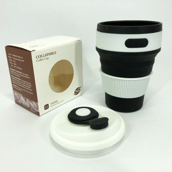 Кухоль туристичний (складний/силіконовий), складний термокухоль, складаний кухоль для кави. Колір: чорний | Зображення 5