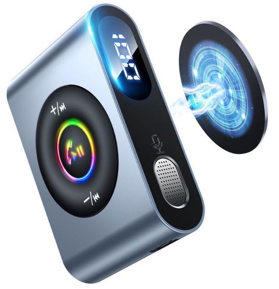 Автомобільний ФМ-блютуз-модулятор Baseus WXQE-01 Bluetooth ресивер-приймач аудіоадаптер Чорний | Зображення 4