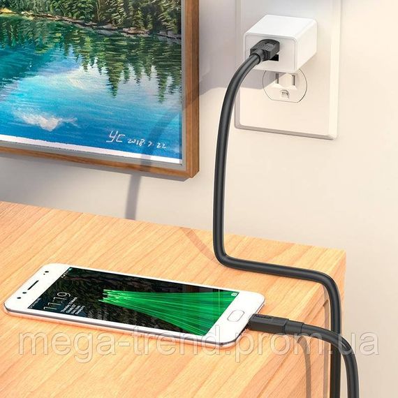 Кабель Hoco Micro USB Solid charging data cable X84 |1M, 2.4A| | Зображення 1