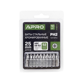 Біта PH2*25мм 10 шт/уп S2 Chrome APRO