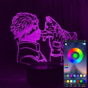 Акриловый светильник-ночник управление с телефона Какаши и Курама tty-n000498