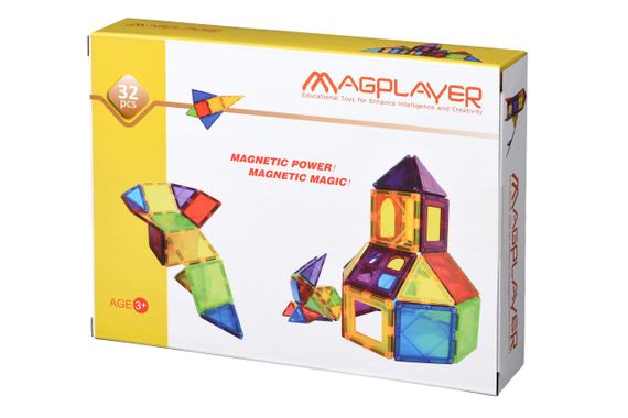 Конструктор Magplayer магнитные плитки 32 эл. MPL-32 (MPL-32)