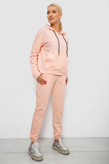 Спортивний костюм жіночий двонитка, колір персиковий, 214R1419-004 | Зображення 2