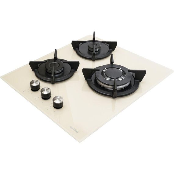 Газовая поверхность три конфорки Ventolux HG430-G3G CEST (IVORY) бежевая | Зображення 2