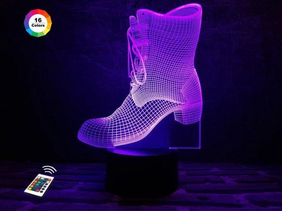 3D світильник нічник з пультом "Чобіток" 3DTOYSLAMP