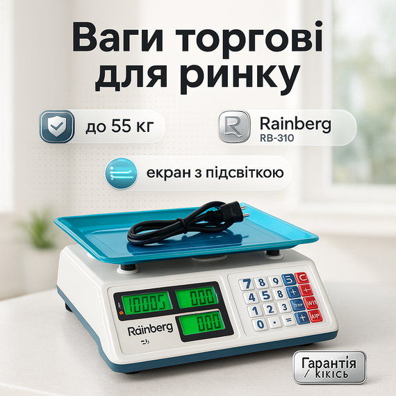 Ваги електронні торгові ваги до 55 кг, Товарні ваги торгові для фруктів AZ-17