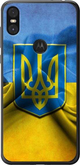 Чехол на Motorola One Флаг и герб Украины 1 "375u-1589-17620"