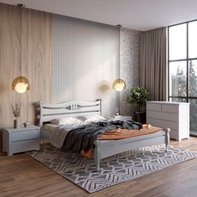 Двоспальне ліжко Mebigrand Даллас Світло-сірий (RAL 7040) 140х200 см (MBG-1756)