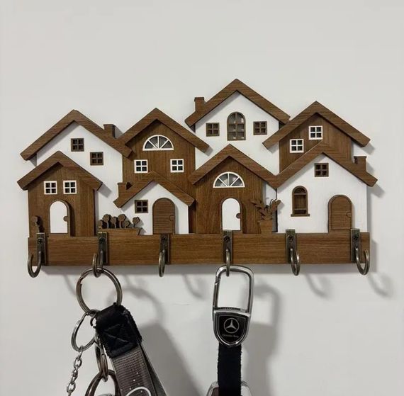 Ключница настенная Домики Размер 22*11.5 | Зображення 2