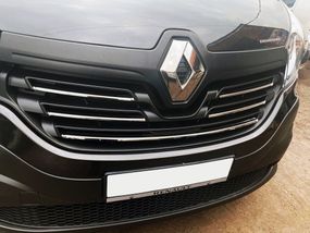 Накладки на решітку (5 шт, нерж) OmsaLine - Італійська нержавійка для Renault Trafic 2015-2024 рр