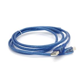 Кабель USB 2.0 (AM/Миссго 5 pin) 1.5м,прозрачный синий,Пакет
