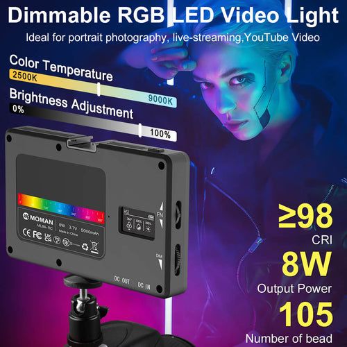 Светодиодный светильник Moman ML8A-RC RGB для камеры | Зображення 2