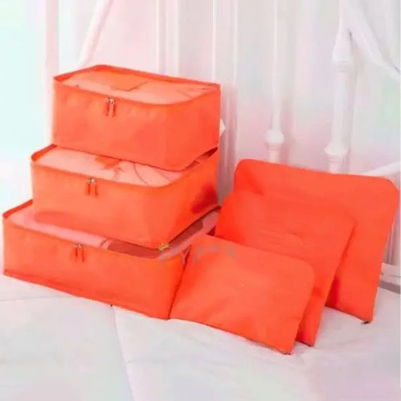 Набор дорожных органайзеров для вещей 6 шт. OE-867 Цвет: оранжевый | Зображення 2