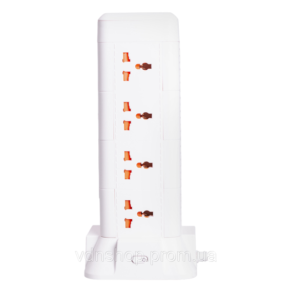 Сетевой фильтр удлинитель 4.8 м с лампой на 12 универсальных розеток с 2 USB 1 Type-C беспроводная зарядка HP-5-11MF | Зображення 2