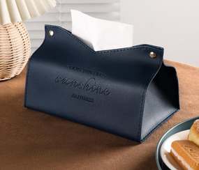 Диспенсер для паперових серветок, серветниця з екошкіри Синій