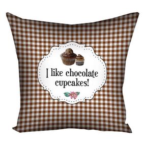 Подушка габардинова з принтом I like chocolate cupcakes! 40x40 (4P_SWE010)