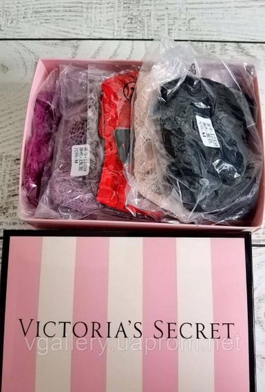 Подарунковий набір Стрінги зі стразами Victoria`s Secret, Набір на 3 штук | Зображення 3