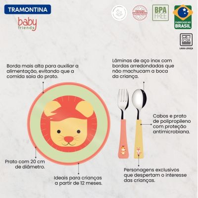 Набір дитячого посуду Tramontina Baby Friends 23797/907 3 предмети (6710901) | Зображення 2