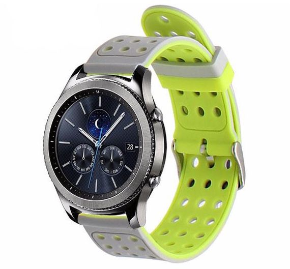 Двухсторонний ремешок с перфорацией для часов Samsung Gear S3 Classic SM-R770 / Frontier RM-760 Grey&Yellow