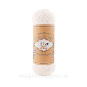 Шкарпеткова пряжа Alize Artisan Superwash, білий 55