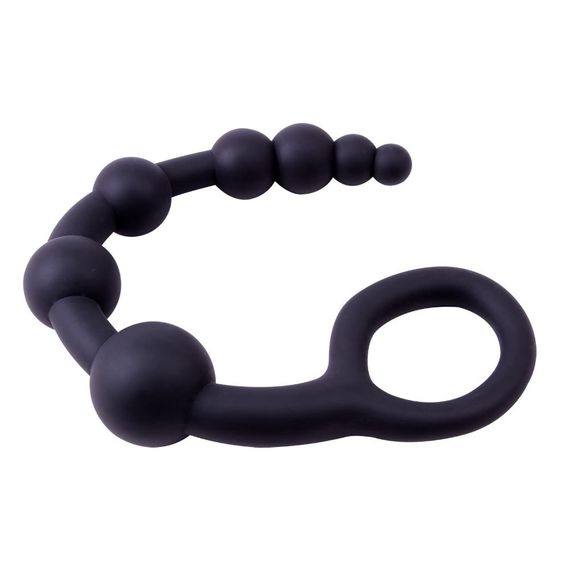 Анальний ланцюжок Chisa Black Mont 9.4 з ланками різних діаметрів, чорна Sex Aura | Зображення 4
