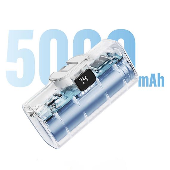 Портативний ЗП Power Bank WIWU Wi-P017-C Type-C 5000 mAh White | Зображення 6