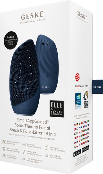 Очищувальна щітка для обличчя GESKE Sonic Thermo Facial Brush&Face-Lifter 8в1 midnight | Зображення 7