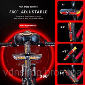 Задній стоп сигнал для велосипеда XA-817, Стоп-сигнал-поворот велосипедний в зборі EL-53