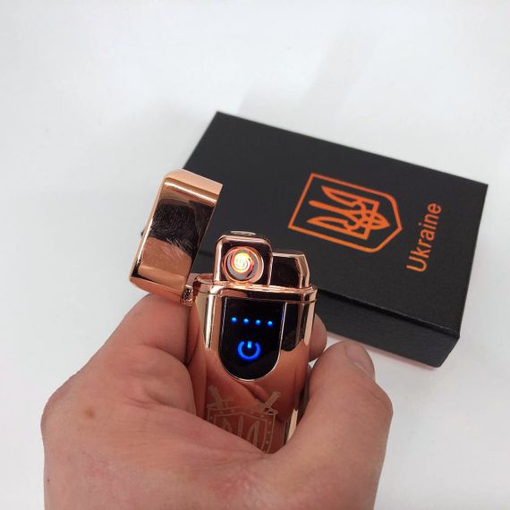 Электрическая и газовая зажигалка Украина с USB-зарядкой HL-431. EJ-514 Цвет: золотой | Зображення 5