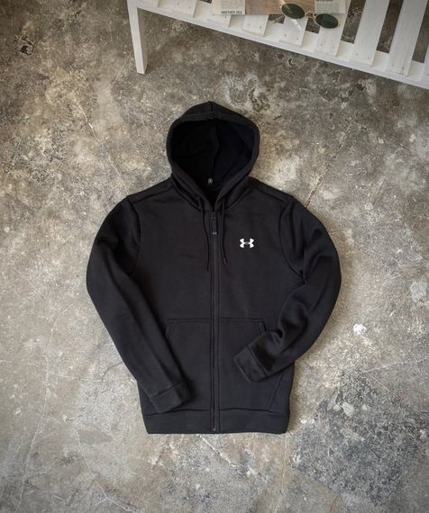 Зимова кофта на змійці з начосом Under Armour чорна RD272 | Зображення 1