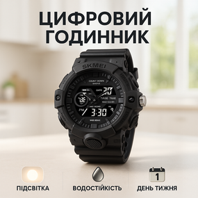 Мужские водостойкие спортивные тактические наручные часы SKMEI, Водонепроницаемые электронные часы VU-14