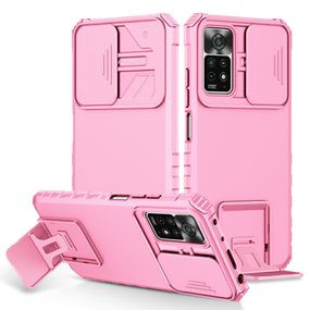 Чохол Kickstand із захистом камери для Xiaomi Redmi Note 11 4G / 11s / Note 12s колір Рожевий