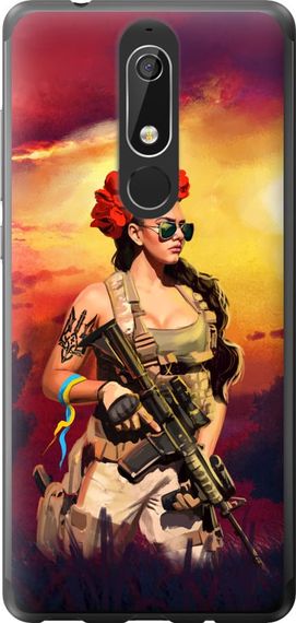 Чехол на Nokia 5.1 Украинка с оружием "5316u-1529-17620"