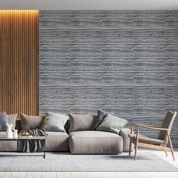 Самоклеюча 3D панель під дерево кольору зебри Sticker Wall 2800х700х3мм | Зображення 5