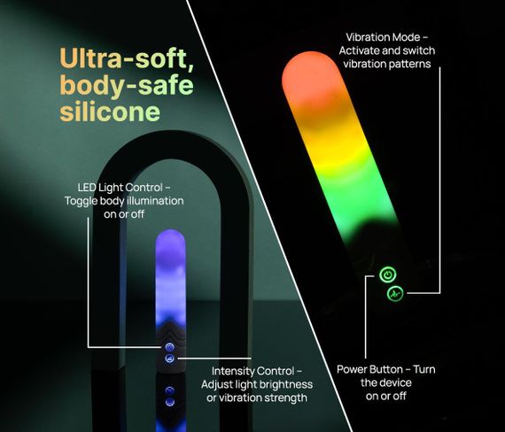 Вибропуля с RGB-подсветкой и управлением через приложение Illumination The Bullet, белая, 9,7 × 2,8 Sex Aura | Зображення 6