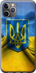 Чехол на iPhone 11 Pro Max Флаг и герб Украины 1 "375u-1723-17620"