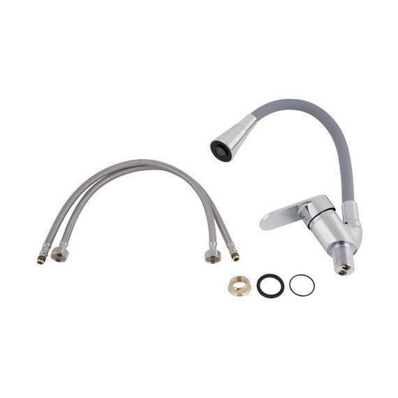 Змішувач для кухні Lidz Tani 008F3 з гнучким виливом (k40) LDTAN008F3GCR39507 Chrome/Grey | Зображення 4
