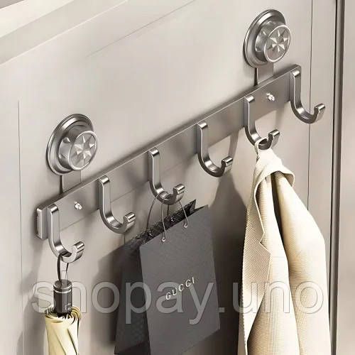 Металева вішалка на двері Storage rack AND 101-20 чорна • Навісні гачки в стилі ЛОФТ для одягу, рушників, сумок та аксесуарів | Зображення 5