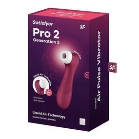 Кліторальний стимулятор - Satisfyer Pro 2 Generation 3 With Liquid Air Wine Red Sex Aura