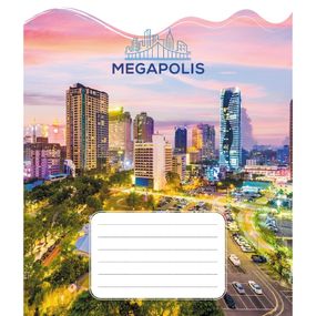 Тетрадь ученическая "Мегаполис" 018-530230K-3 в клеточку, 18 листов