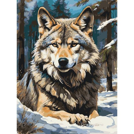 Картина по номерам "Волк в лесу" 11575-AC 40х50 см