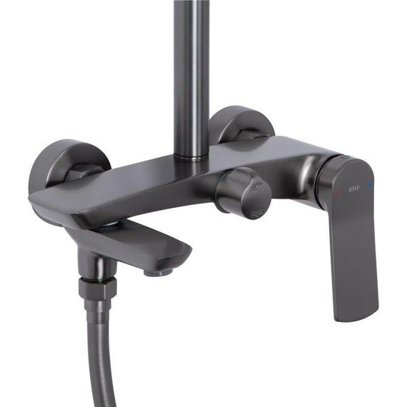 Душова система універсальна Qtap Slavonice на три споживача (з виливом) QTSLA111GMB45910 Gunmetal Black PVD | Зображення 2