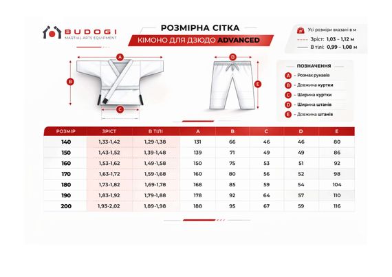Синє кімоно для дівчат/жінок, дзюдо, TM BUDOGI серія ADVANCED, зріст 160 см, щільність 500 гр/м.кв. | Зображення 8