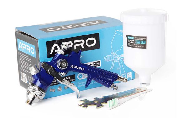 Краскопульт пневматический HVLP Apro - 600мл x 1,4мм ВБ пластик (850035) | Зображення 2