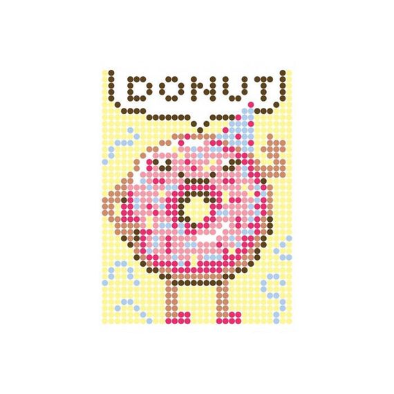 Картина по номерам стикерами в тубусе "Пончик", 1200 стикеров 1869, 33х48 см | Зображення 1