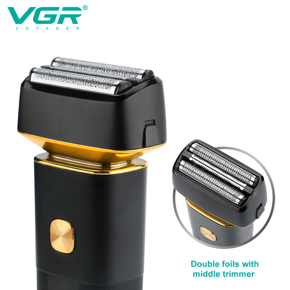 Электробритва VGR V-355 шейвер, двойное лезвие, выдвижной триммер, LED дисплей | Зображення 4