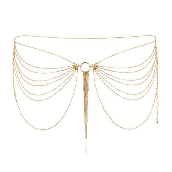 Ланцюжок трусики або ліф Bijoux Indiscrets Magnifique Waist Chain, прикраса на тіло, Золотистий